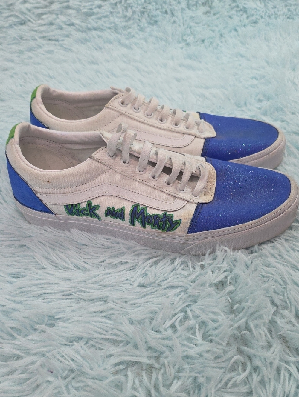Custom Painted Vans Old Skool Rick and Morty Shoes Men's sz 11